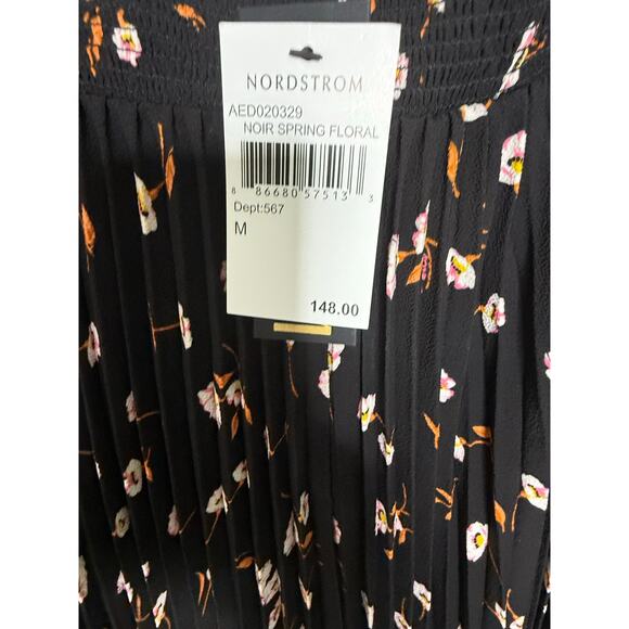 New w/ tags AFRM Zane Noir Spring Floral Open Back Midi Dress Medium $148 Retail - Picture 7 of 8